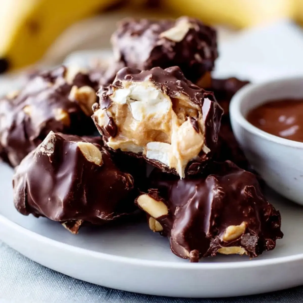 Peanut Yogurt Banana Chocolate Clusters