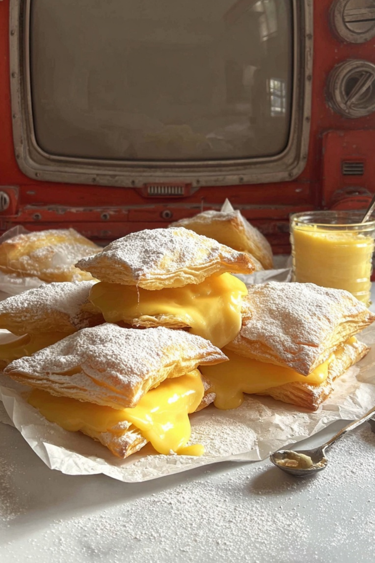 Sporcamuss Italian puff pastry filled with creamy custard