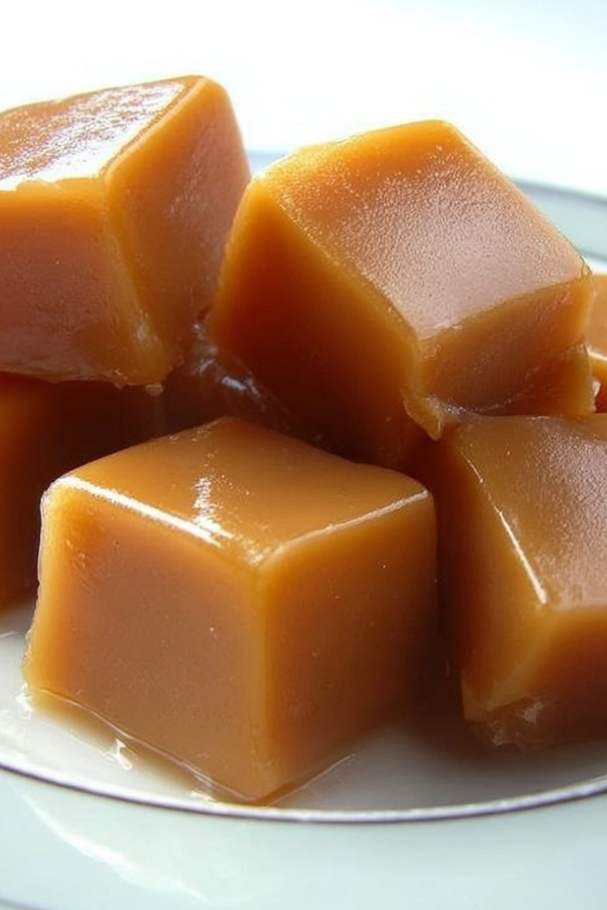 soft homemade caramels cut into squares on parchment paper