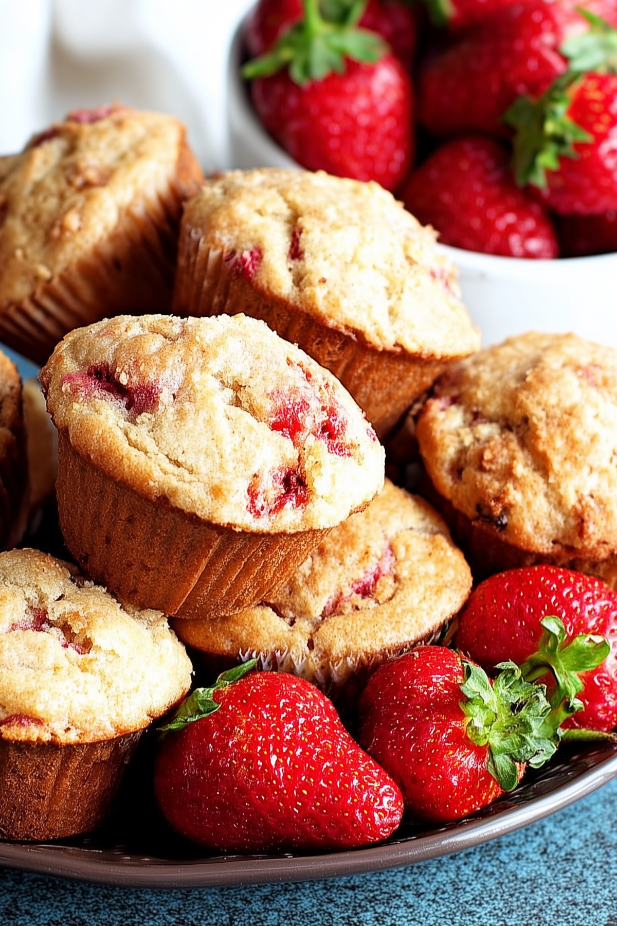 strawberry muffins recipe with fresh strawberries