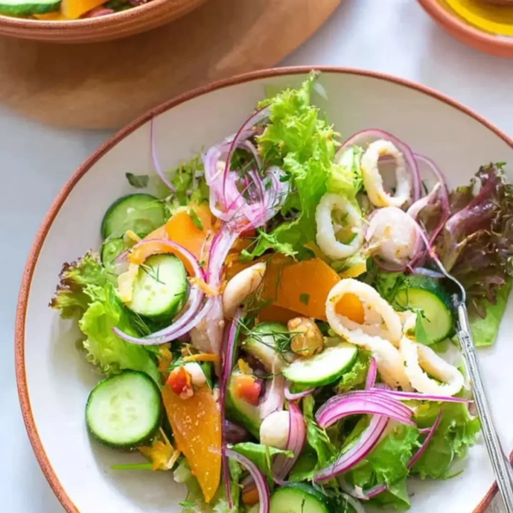 Garden Salad with Calamari