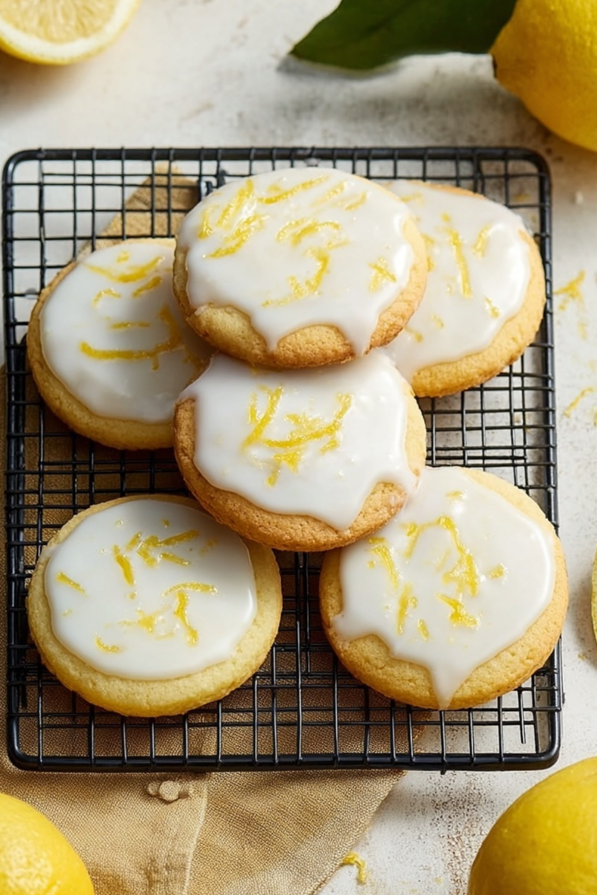 Glazed Lemon Cookies with a tangy lemon glaze