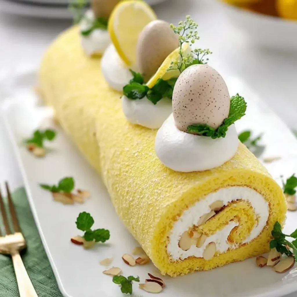 Limoncello Almond Cake Roll