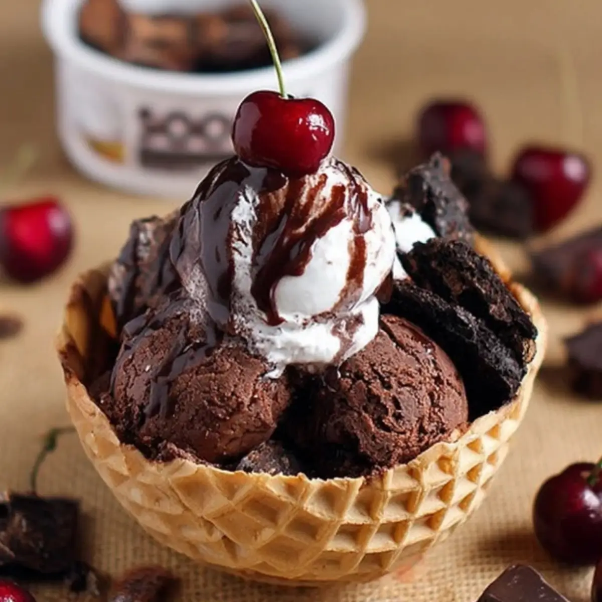 Vegan Chocolate Brownie Sundae