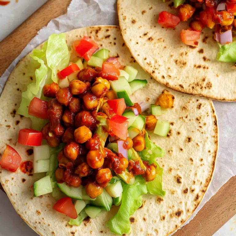 BBQ Chickpea Wrap filled with smoky chickpeas and fresh vegetables