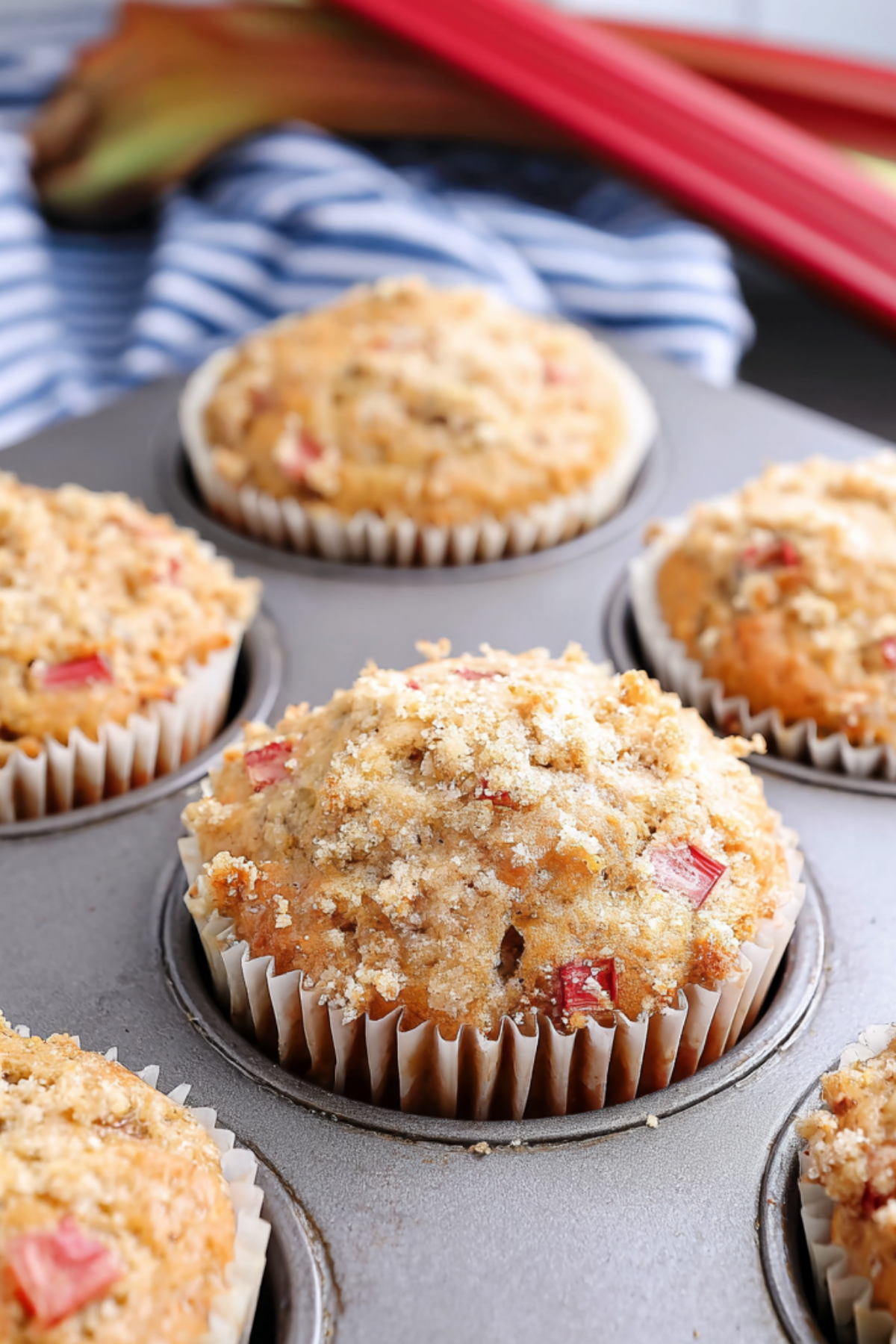 Bakery Style Rhubarb Muffins - Perfect & Easy