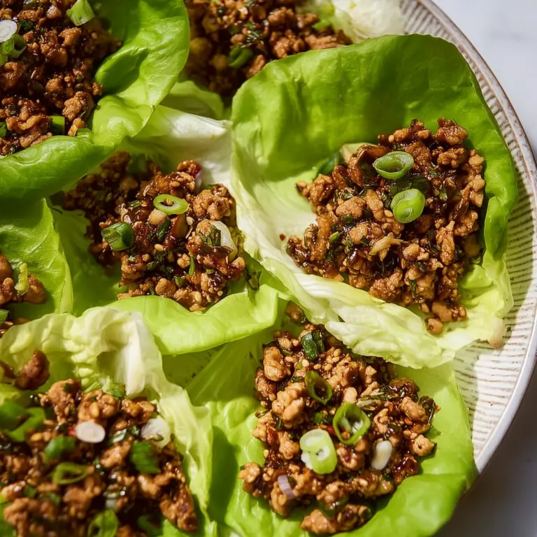 Chicken lettuce wraps with ground chicken and crisp lettuce cups