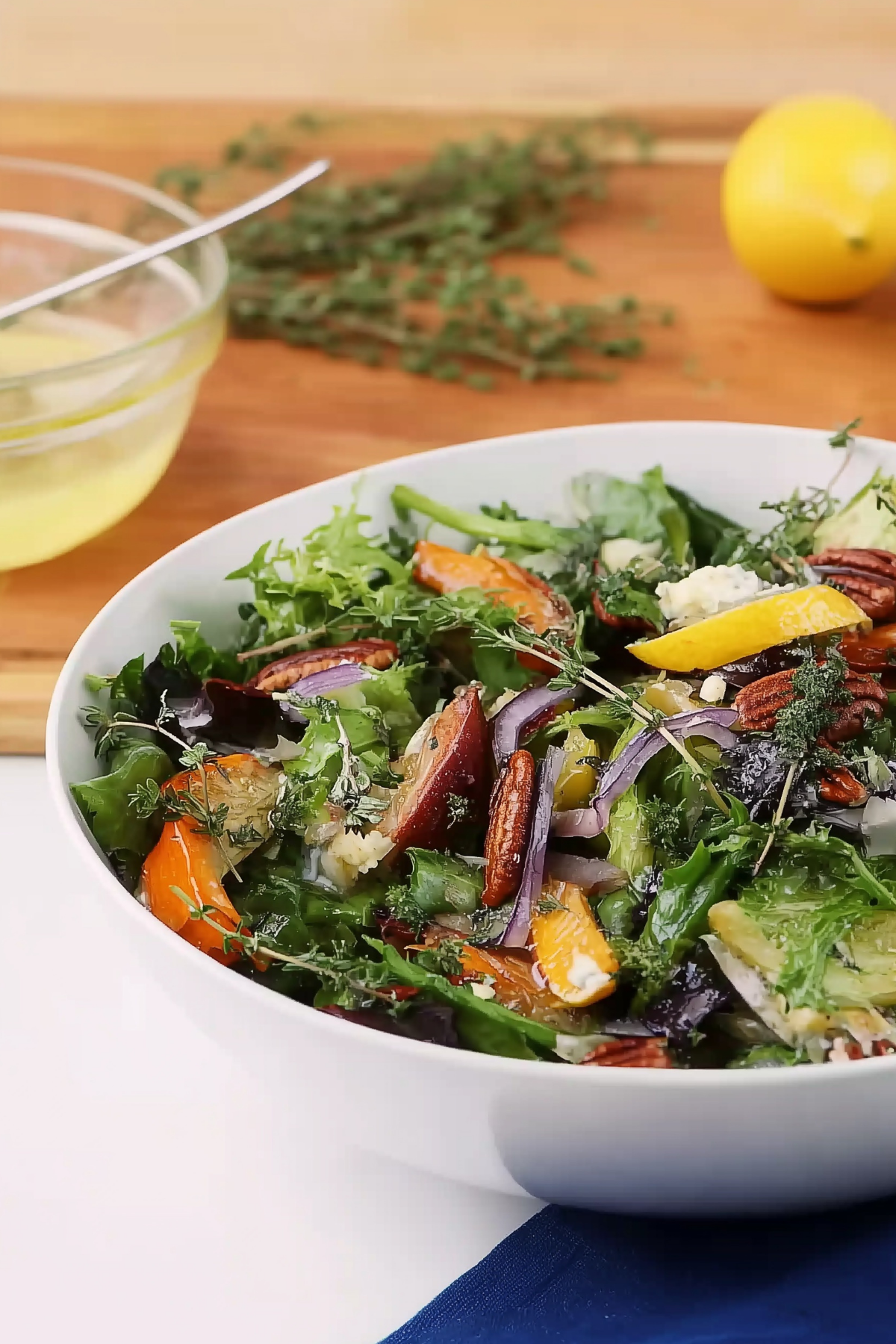 Harvest Salad with Lemon Thyme Dressing – A Fall Delight - ZazaCook