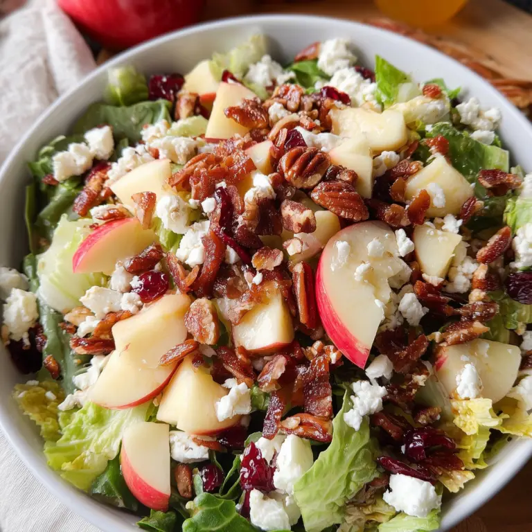 Fresh Honeycrisp Apple Salad with feta, cranberries, and pecans