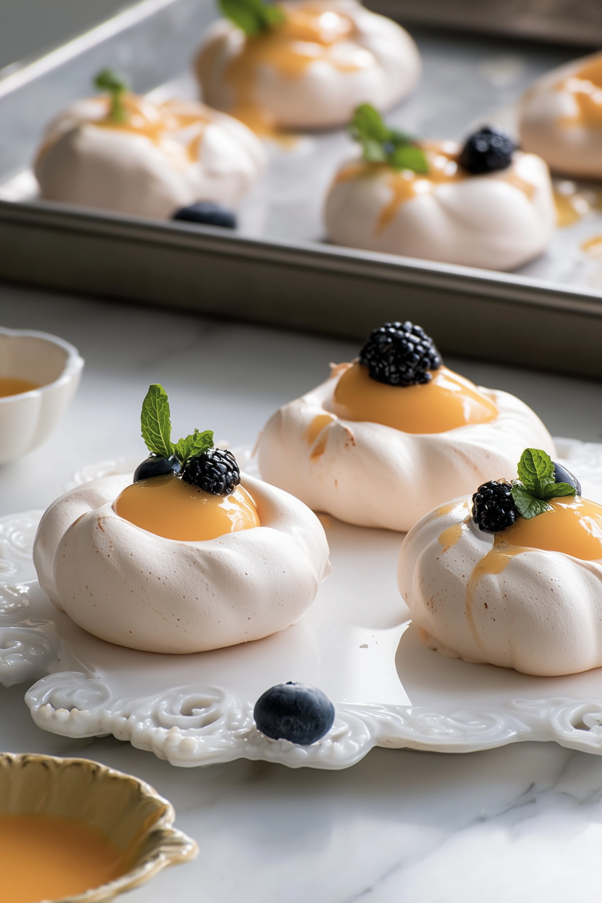 Mini Meringues with Lemon Curd – A delicious spring dessert