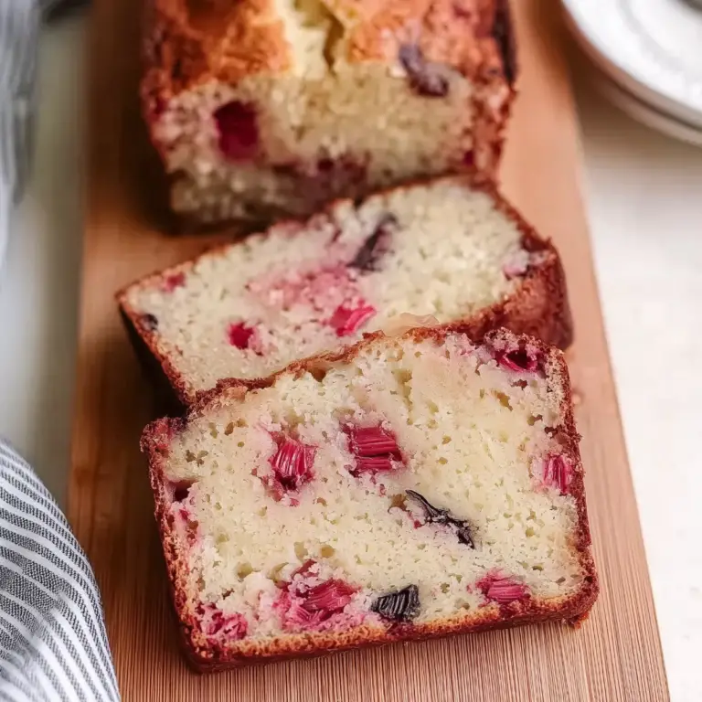 moist rhubarb bread recipe with fresh rhubarb