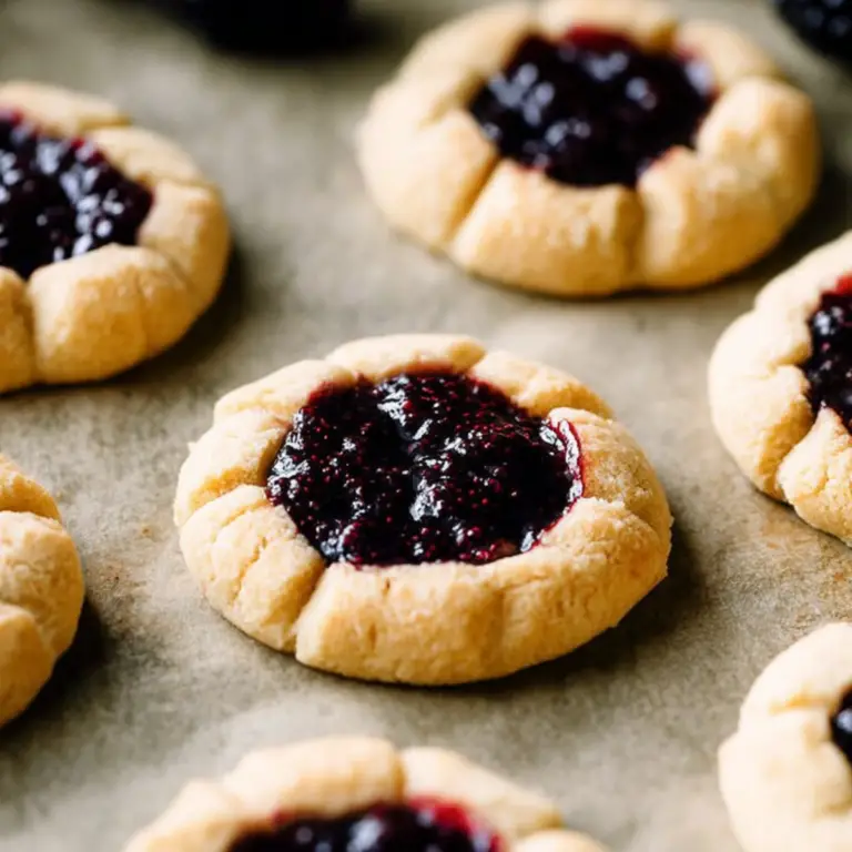 Fresh homemade Mulberry Cookies with sweet mulberry jam filling