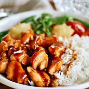 Pineapple Teriyaki Chicken with juicy pineapple chunks and glossy teriyaki sauce