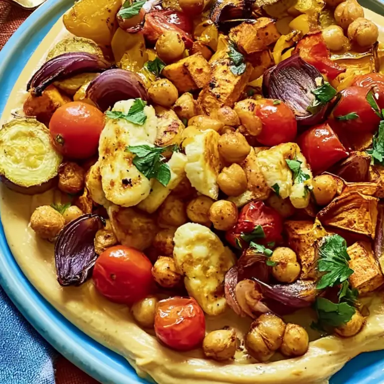 Roasted Veggies with Halloumi and Chickpeas