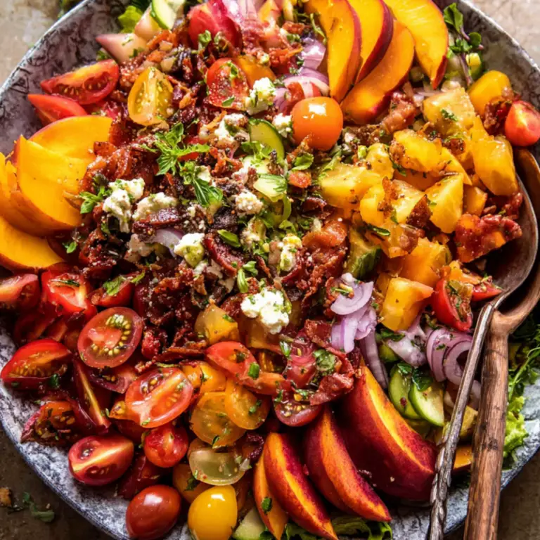 Summer Chopped Tomato Peach Salad