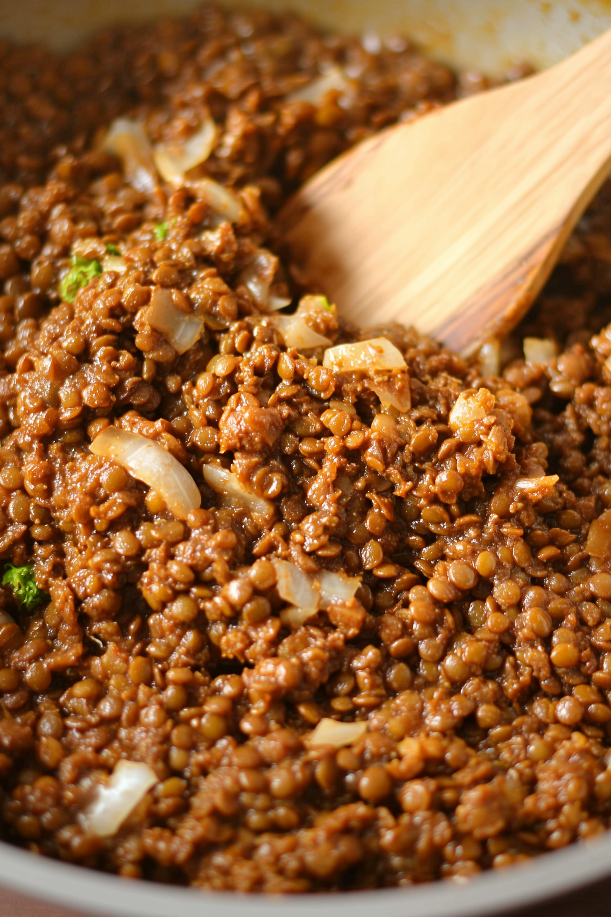Vegetarian Lentil Taco Meat served in tacos with fresh toppings